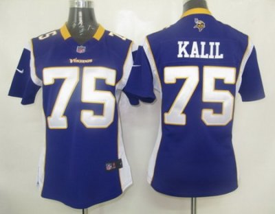 Women Nike Minnesota Vikings 75# Kalil Jersey