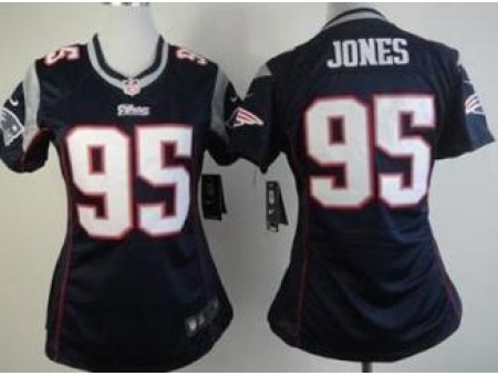 Women Nike New England Patriots #95 Chandler Jones Navy Blue Team Color NFL Jersey