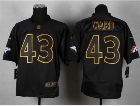 Nike Denver Broncos 43 T.J. Ward black Elite gold lettering fashion