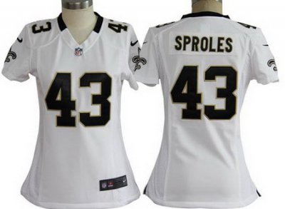 Women Nike New Orleans Saints 43 Sproles White Jerseys