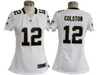 Women Nike New Orleans Saints #12 Marques Colston White Jerseys