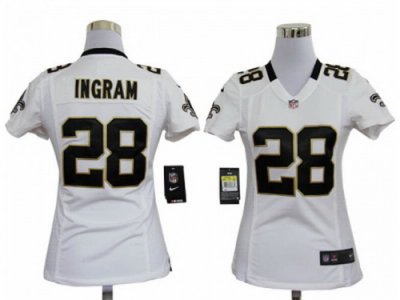 Nike Women New Orleans Saints #28 Mark Ingram White Jerseys