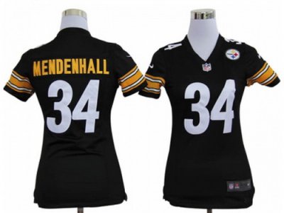 Nike Women Pittsburgh Steelers #34 Rashard Mendenhall black Jerseys