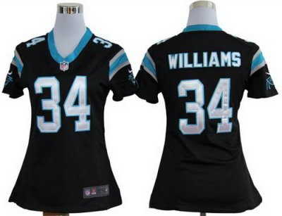 Women Nike Carolina Panthers #34 DeAngelo Williams Black Nike NFL Jerseys