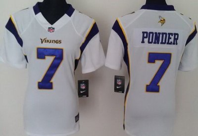 Women Nike Minnesota Vikings 7# Christian Ponder White Nike NFL Jerseys