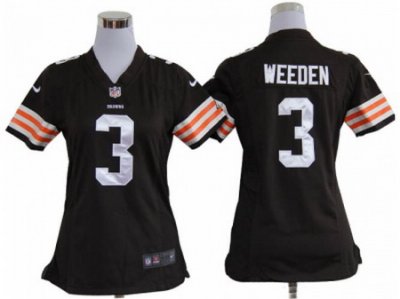 Nike Women NFL Cleveland Browns #3 Brandon Weeden Brown Jerseys