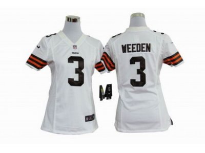 Nike Women NFL Cleveland Browns #3 Brandon Weeden white Jerseys