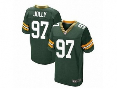 Nike Green bay packers 97 Johnny Jolly green Elite NFL Jersey