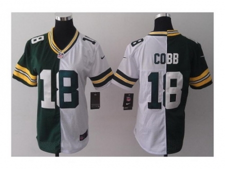 Nike women jerseys Green bay packers #18 cobb white-green[split]