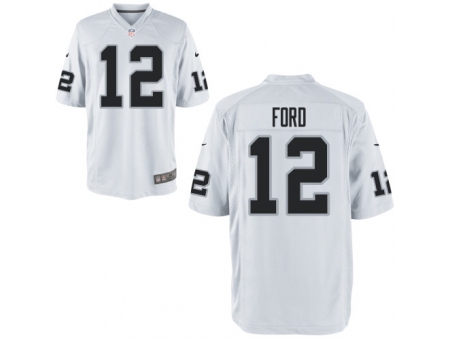 Nike Oakland Raiders 12 Jacoby Ford White Game NFL Jersey