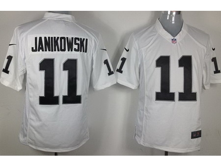 Nike Oakland Raiders 11 Sebastian Janikowski White Game NFL Jersey