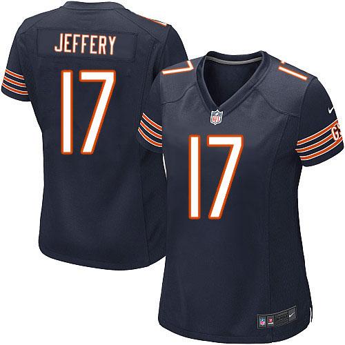 Nike NFL Chicago Bears #17 Alshon Jeffery Game Women's Navy Blue Team Color