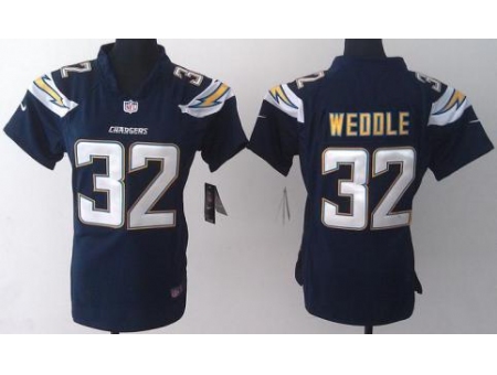 Women Nike San Diego Chargers 32 Eric Weddle Dark Blue Jerseys 2013