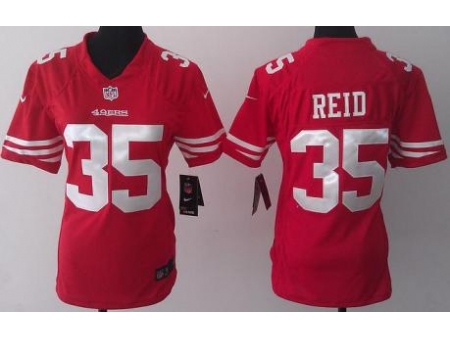 Women Nike San Francisco 49ers 35 Eric Reid Red Jerseys