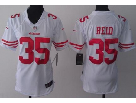 Women Nike San Francisco 49ers 35 Eric Reid White Jerseys