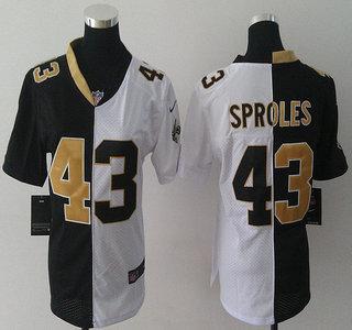 Womens Nike New Orleans Saints 43 Darren Sproles Black and White Split NFL Jersey