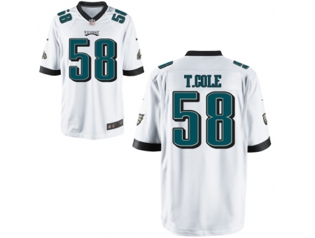 Nike Philadelphia Eagles 58 Trent Cole White Game NFL Jersey