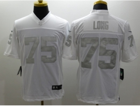 Nike Oakland Raiders 75 Howie Long White Game Platinum NFL Jersey