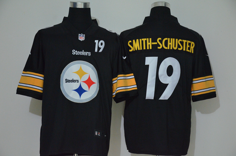 Nike Steelers 19 JuJu Smith Schuster Black Team Big Logo Number Vapor Untouchable Limited Jersey