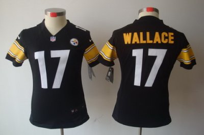 Women Nike Pittsburgh Steelers #17 Mike Wallace Black(Women Limited Jerseys)