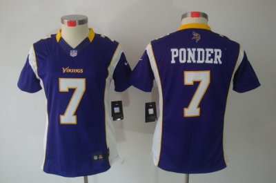 Nike Women Minnesota Vikings #7 Ponder Purple(Women Limited Jerseys)