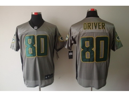 Nike Green Bay Packers 80 Donald Driver Grey Elite Shadow NFL Jersey