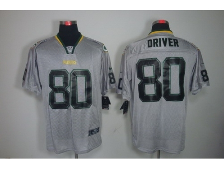 Nike Green Bay Packers 80 Donald Driver Grey Elite Lights Out NFL Jersey