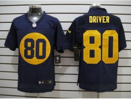 Nike Green Bay Packers 80 Donald Driver Blue Elite NFL Jersey