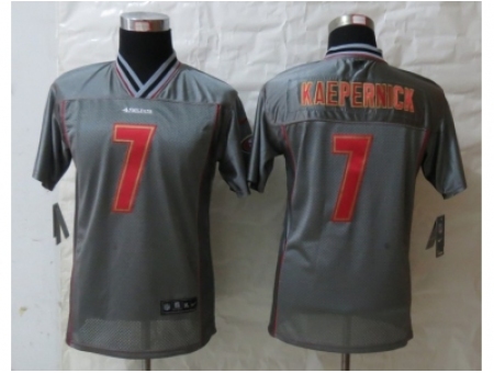 Nike Youth San Francisco 49ers #7 Kaepernick Grey Jerseys(Vapor)