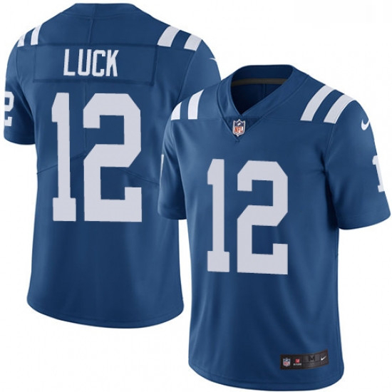 Youth Nike Indianapolis Colts 12 Andrew Luck Royal Blue Team Color Vapor Untouchable Limited Player 