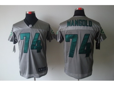 Nike New York Jets 74 Nick Mangold Grey Elite Shadow NFL Jersey