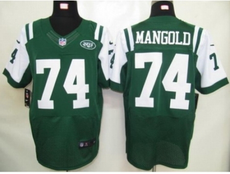 Nike New York Jets 74 Nick Mangold Green Elite NFL Jersey