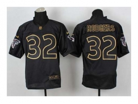 Nike Atlanta Falcons 32 Jacquizz Rodgers Black Elite 2014 PRO Gold Lettering Fashion NFL Jersey