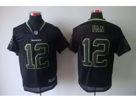 Nike Seattle Seahawks 12 Fan Black Elite Lights Out NFL Jersey