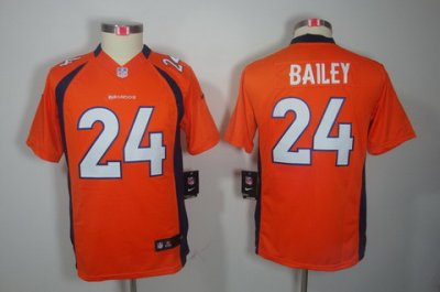 Youth Nike Denver Broncos 24# Champ Bailey Orange Color[Youth Limited Jerseys]