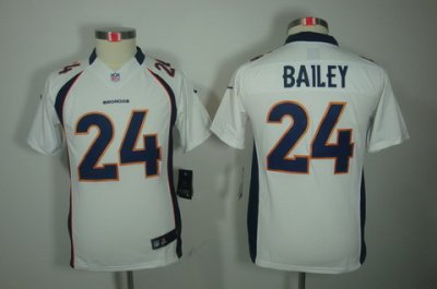 Youth Nike Denver Broncos 24# Champ Bailey White Color[Youth Limited Jerseys]