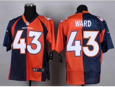 Nike Denver Broncos 43 T.J. Ward blue-orange Elite Splite NFL Jersey