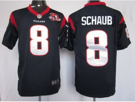 Nike Houston Texans 8 Matt Schaub Blue Game W 10TH Patch NFL Jersey