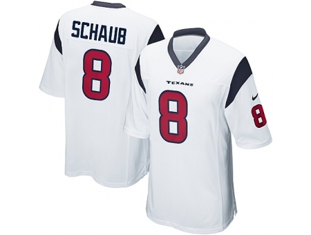 Nike Houston Texans 8 Matt Schaub White Game NFL Jersey