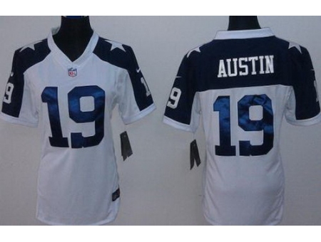 Women Nike Dallas Cowboys 19 Miles Austin White Thanksgivings LIMITED NFL Jerseys