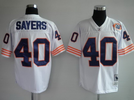 Chicago Bears 40 Sayers white throwback Jerseys Big Number