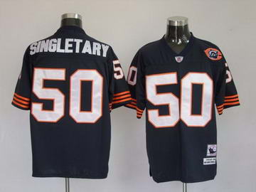 Chicago Bears 50 SINGLETARY blue throwback Jerseys