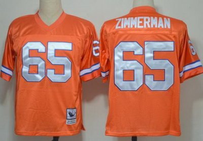 Denver Broncos 65 Gary Zimmerman Orange Throwback NFL Jerseys