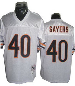 Chicago Bears 40 Gale Sayers Throwback White Jersey Small Number (1)