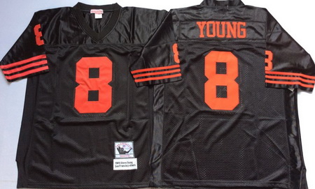 49ers 8 Steve Young Black Throwback Jersey