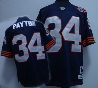 Chicago Bears 34 Walter Payton Premier Team blue Color big number mitchellandness Jersey