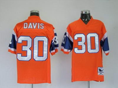 Denver Broncos 30 Terrell Davis Premier Orange Throwback Jerseys