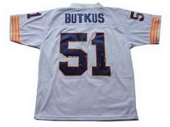 Butkus 51 Chicago Bears Throwback Jerseys White Jersey Big Number