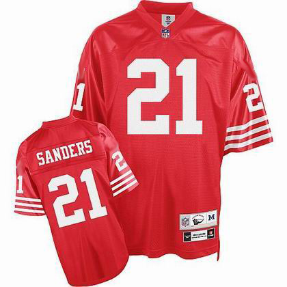 San Francisco 49ers 21 Deion Sanders Premier Throwback Team Color Jersey red