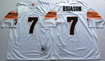 Bengals 7 Boomer Esiason White Throwback Jersey